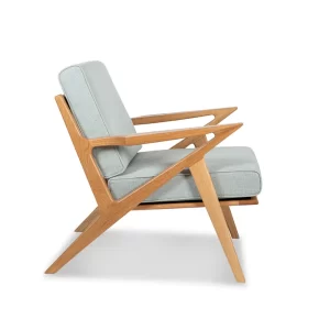 The Helsinki Armchair is influenced by the 1950’s Scandinavian furniture makers. Hand crafted by Buywood Furniture with solid wood, this chair is extremely comfortable to sit in with its web suspended seat system.