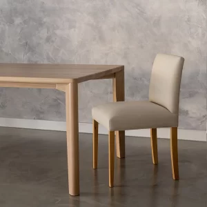 The Hastings dining table paired with the Franklin chair is simplistic, yet charming. Crafted by Buywood Furniture in Brisbane using solid wood.