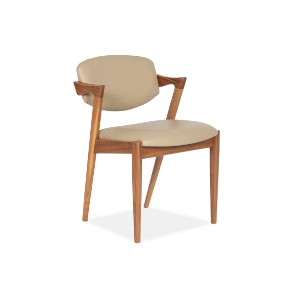 The custom made Kai Dining Chair with its stunning design aesthetic, comfortable arms and tilting backrest is custom designed by Buywood Furniture Brisbane.