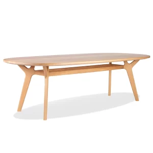 Custom made by Buywood Furniture the Lucia timber table follows an elegant, Scandinavian aesthetic with incorporated complex traditional joinery.