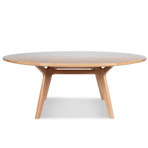 The Lucia timber round dining table follows an elegant, Scandinavian aesthetic with incorporated complex traditional joinery.