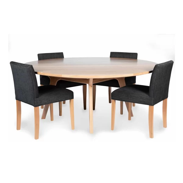 The Lucia wood dining table follows an elegant, Scandinavian aesthetic with incorporated complex traditional joinery.