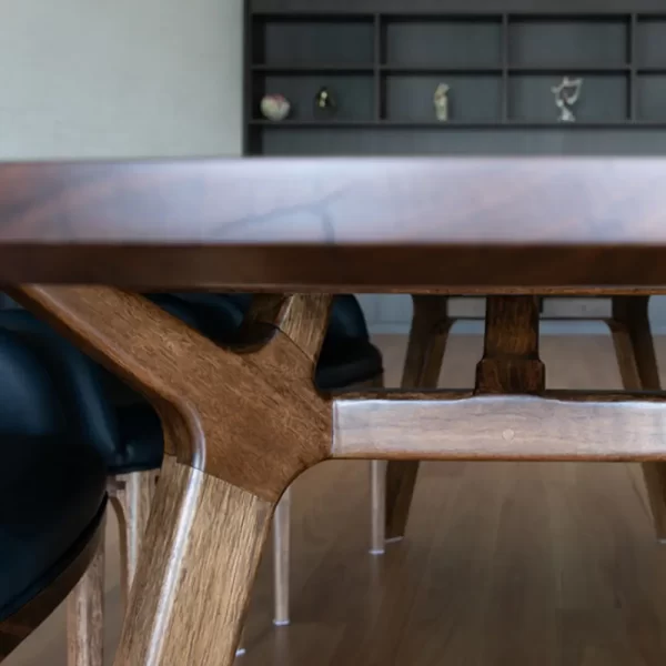 This wooden dining table is designed and hand-crafted with great care and passion complementing any interior and sure to be the centrepiece of any dining space.