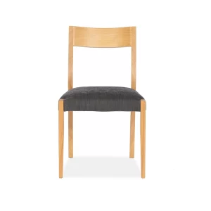 The Mitchell Dining Chair has a slightly higher back rest that letting the timber backrest peak out over the top of your dining table. Custom designed and crafted by Buywood Furniture.