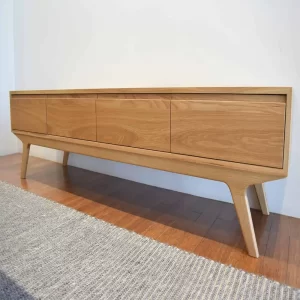The Dixon TV Entertainment Unit is crafted from solid wood and has a simple yet elegant Scandinavian inspired design custom designed by Buywood Furniture in Brisbane.