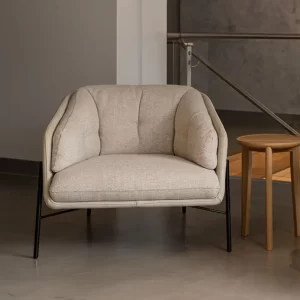 The Fashion armchair by Nicoline offers a sophisticated structure with a tailored silhouette. Available from Buywood Furniture. Fortitude Valley, Brisbane.