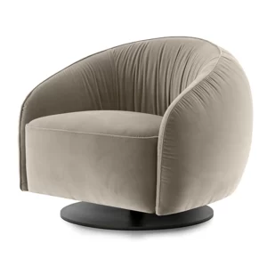 The Nest swivel chair by Nicoline is a cosy enveloping design that invites rest and relaxation with a smooth 360-degree swivel base and an expansive seat span.