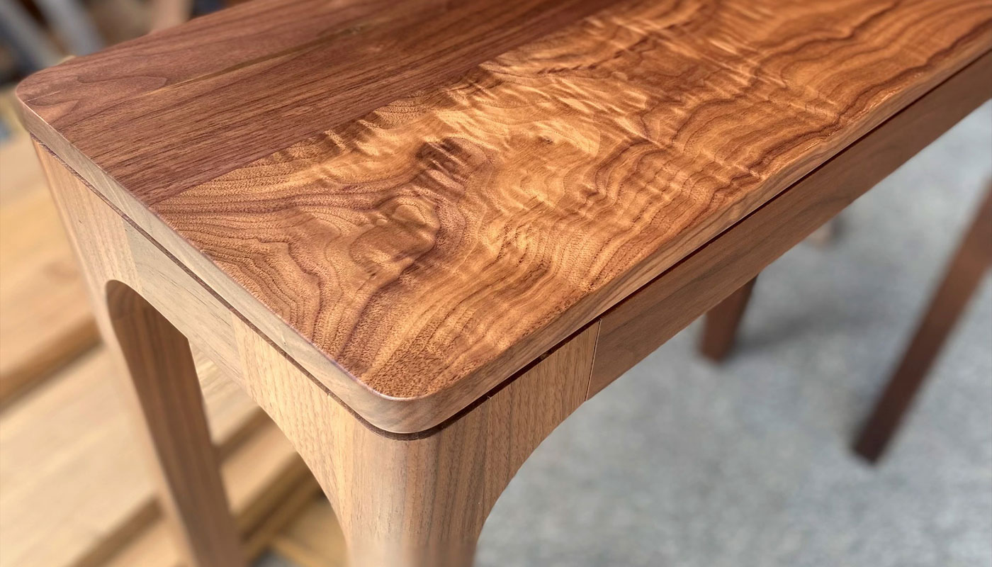 Custom designed and handcrafted timber hall table by Buywood Furniture, joinery in Brisbane.