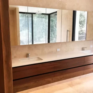 The Buywood joinery team can custom build your new timber bathroom project from concept design right through to installation