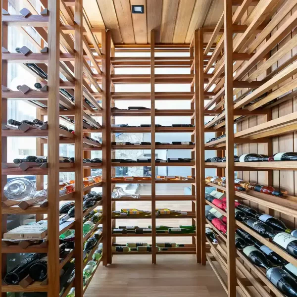 Buywood Furniture joinery custom design and build wine cellars in solid timber to complement your home and very stylishly house your beloved wine.