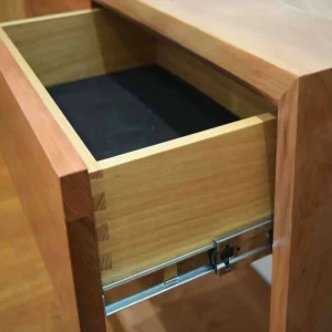 Dovetail joinery detail for drawers, timber or stone tops, top quality mechanisms, intelligent designs with both style and function.
