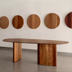 The Aero Asymmetric Dining Table, a masterpiece by the team at Buywood Furniture bespoke joinery