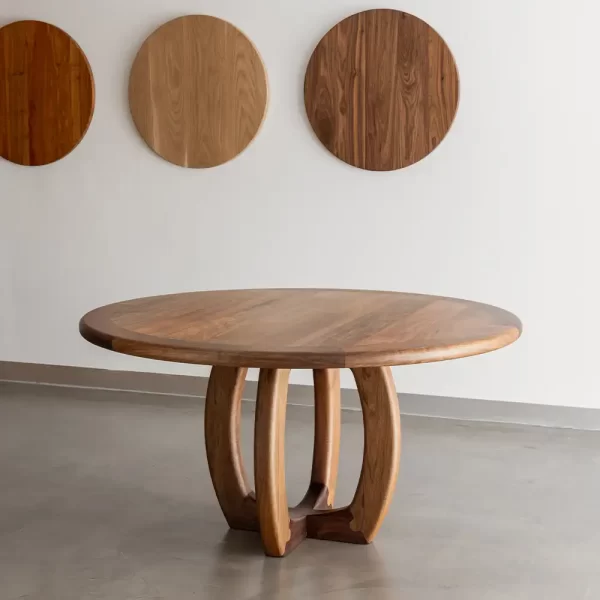 Banksia Round Dining Table designed and made by Buywood Furniture in Brisbane using time honored joinery skills.