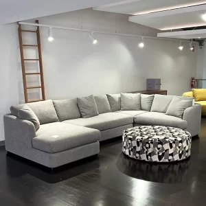 The Palisades Sofa by Molmic with its bench seating and subtle curves is a versatile and stylish sofa which looks great from all angles available from Buywood Furniture, Brisbane.