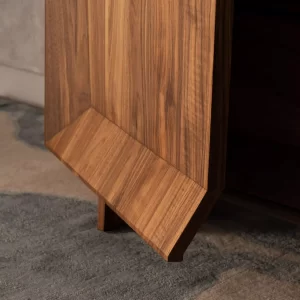 Indulge in luxury with our custom Nugent Drinks Cabinet, meticulously handcrafted in American Walnut timber by talented joinery team at Buywood Furniture.