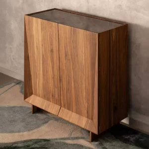 Indulge in luxury with our custom Nugent Drinks Cabinet, meticulously handcrafted in American Walnut timber by talented joinery team at Buywood Furniture.