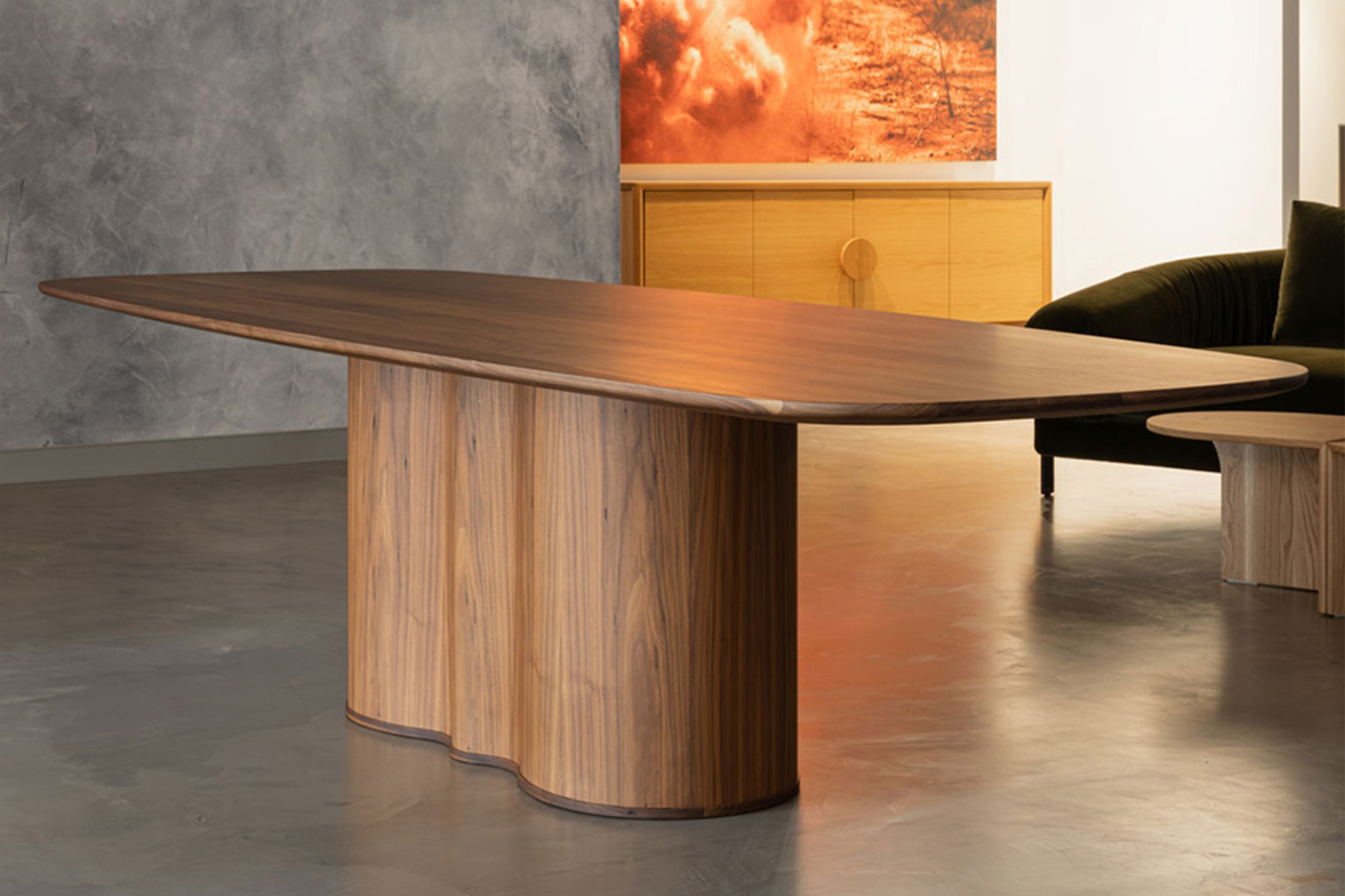 The Acacia dining table is curvy and charming and sure to be the centre-piece of any home