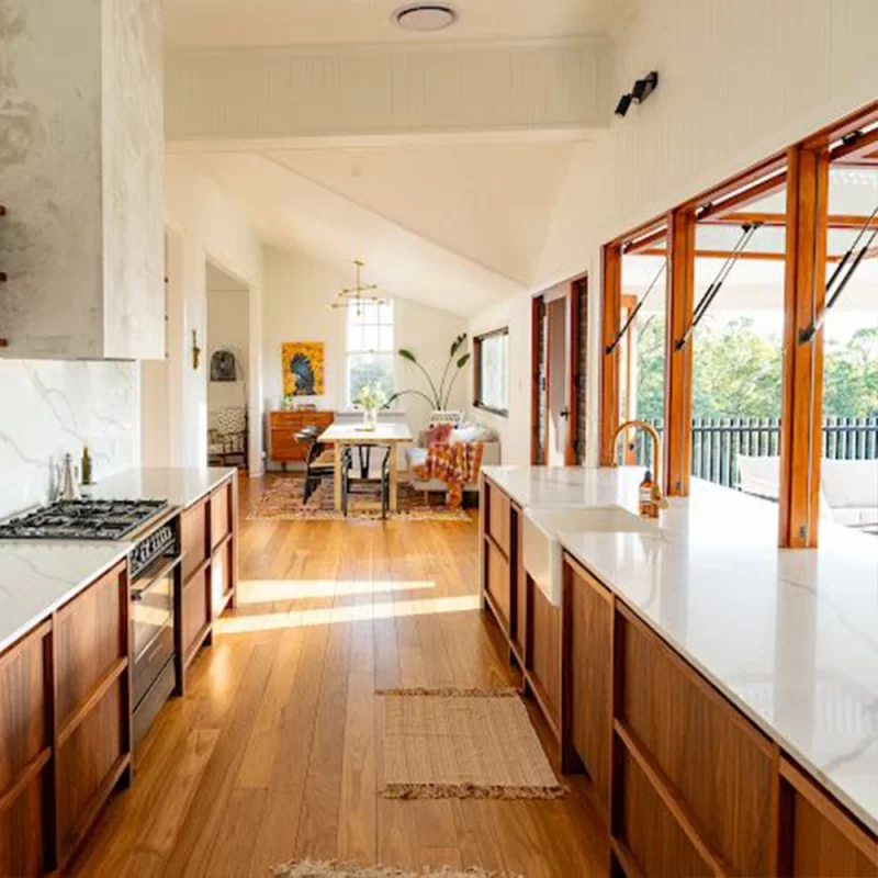 Black walnut kitchen cabinetry designed and crafted with precision by the Buywood Furniture Kitchen and joinery team,