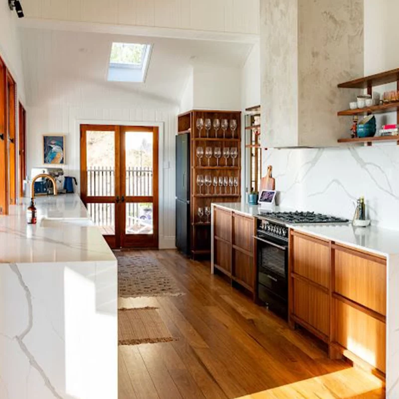 Black walnut kitchen cabinetry designed and crafted with precision by the Buywood Furniture Kitchen and joinery team,